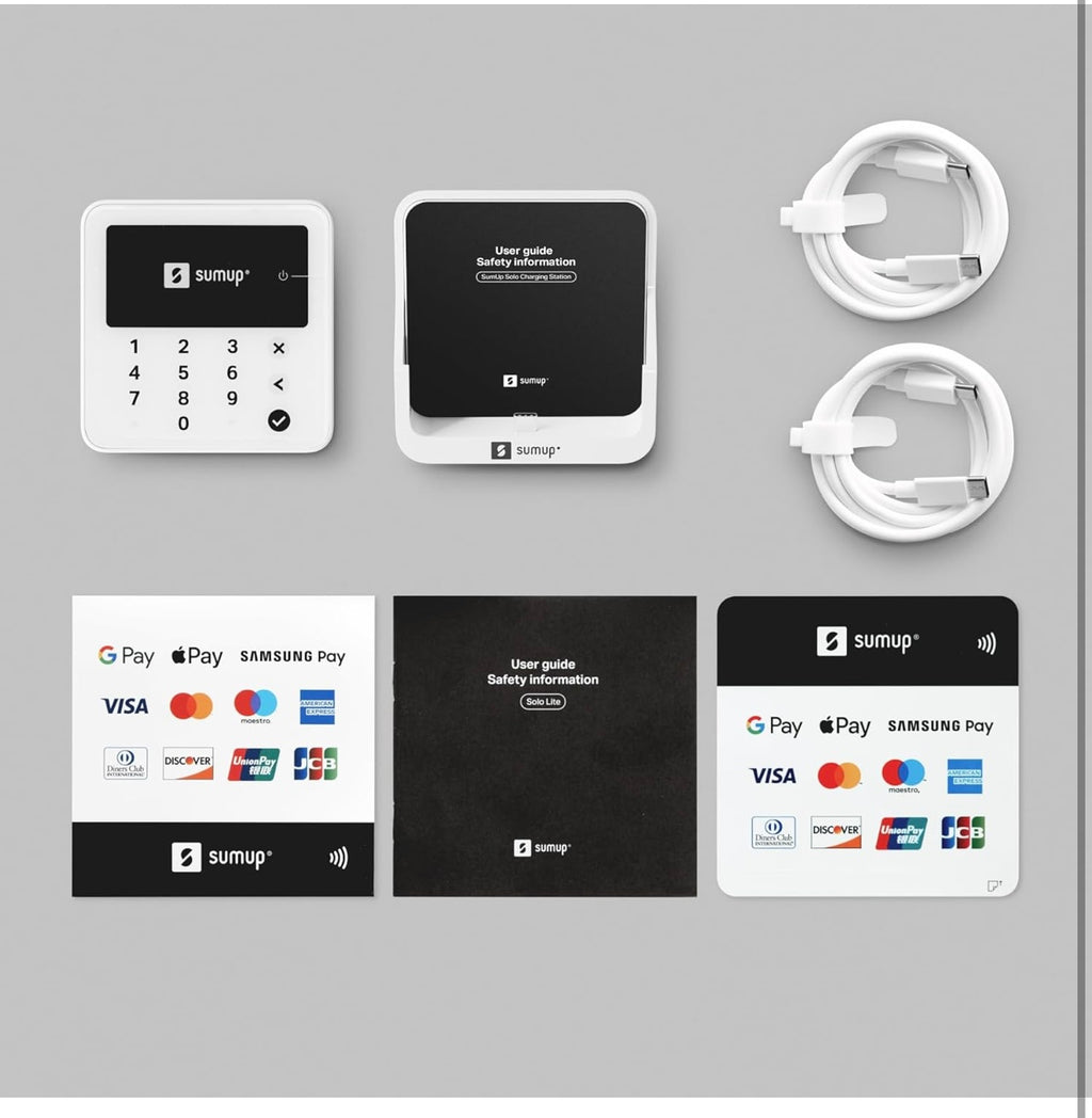 SumUp Solo Lite Kartenleser – Kartenlesegerät mit Ladestation – Mobiles Terminal für Kartenzahlungen – Keine Monatsgebühren