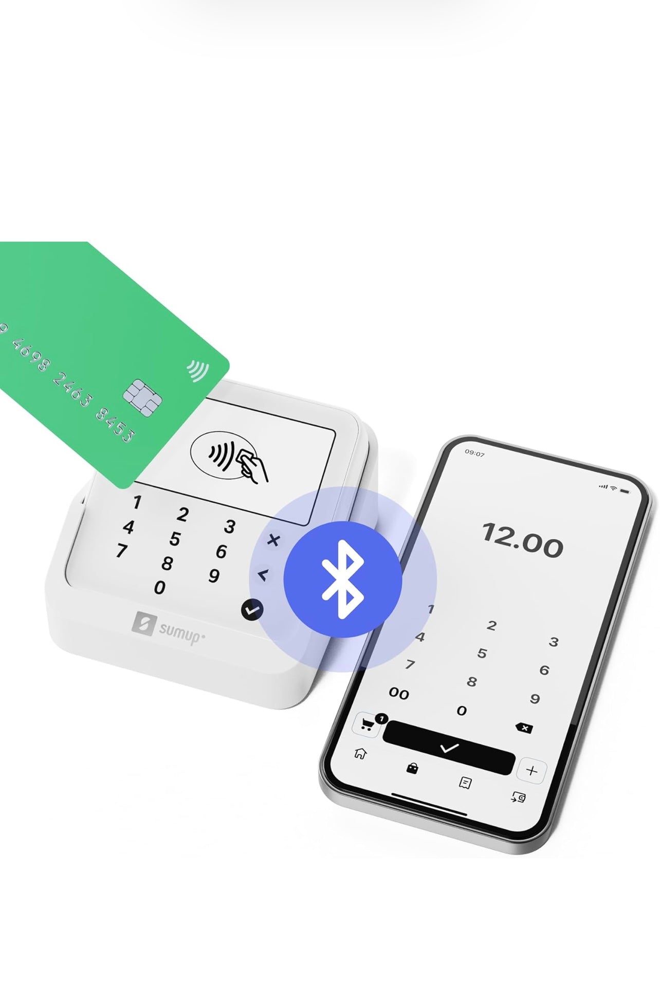 SumUp Solo Lite Kartenleser – Kartenlesegerät mit Ladestation – Mobiles Terminal für Kartenzahlungen – Keine Monatsgebühren